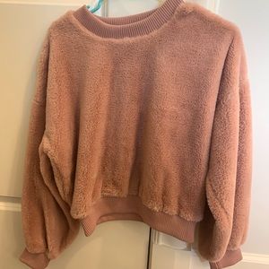 Faux fur sweatshirt